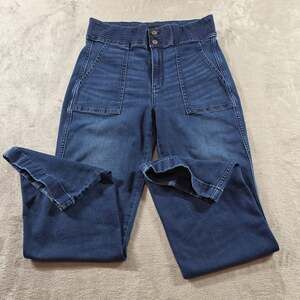 White House Black Market Trouser Jeans Womens 8 Dark Wash Blue